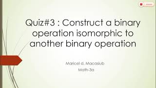 Binary Operation Isomorphic