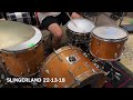 1970s slingerland natural maple 14x22 9x13 and 16x18 drum kit