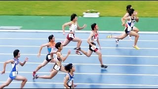 2011全中陸上奈良 女子100m 予選9組 2011 08 21