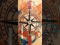 Compass Tattoo Design - Compass and ship Tattoo with watercolor effect