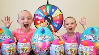 Mystery Wheel Challenge Opening Rainbocorn Sequin Surprise Eggs!