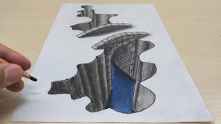 How to Draw 3D Drawing on Paper.  Easy 3D Drawing