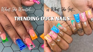 HOW TO DO DUCK NAILS ☆ | NAIL TUTORIAL START TO FINISH | PREP, TIP APPLICATION, ACRYLIC APPLICATION