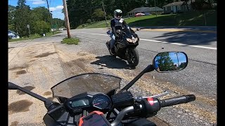 2012 Yamaha FZ6R First Ride | friend joins me on his GSXR 750