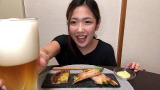 【呑み動画】アスパラベーコン春巻きとビールで乾杯。