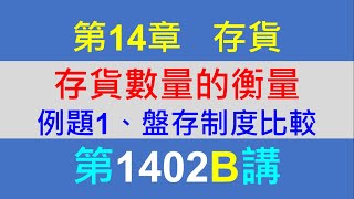 1402B第14章存貨第2節存貨數量的衡量－例題1、盤存制度比較