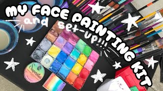 my face painting setup, supplies, and kit tour
