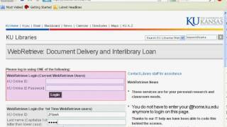 KU Libraries - WebRetrieve for First Time Users