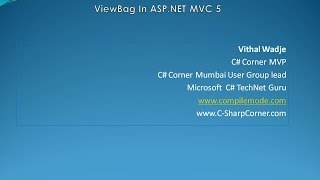 ViewBag In ASP.NET MVC