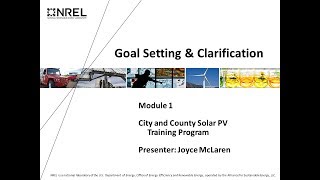 City and County Solar PV Training Program: Module 1