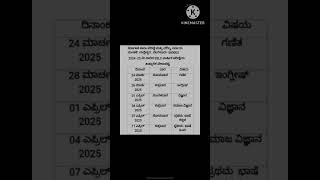 SSLC 2025 Karnataka board exams time table #2025 #karnatakaboard #timetable #sslc