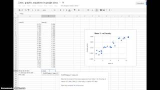 Lines, Graphs, Equations in Google Docs