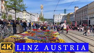 Linz Austria || May Walking Tour 4k UHD