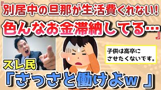 【報告者キチ】色んなお金を滞納してるのに、別居中の旦那が生活費を送ってくれない。子供には高卒にさせたくない！スレ民「あなたもさっさと働け！」【2chゆっくり解説】