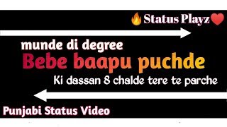 New Punjabi Sad Song WhatsApp Status Video 2019|| 8 Parche