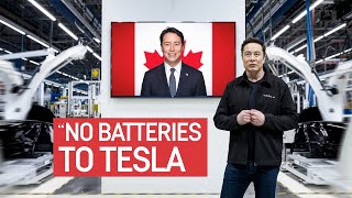 Canada's Tariffs strike a Major Blow to US Industries. Tesla to face Battery shortage. Elon Stunned!