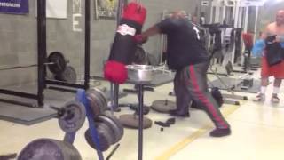 Iron Chamber Gym: Lonnie Atkins TKO's the Heavy Bag!