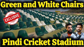 Green and White Chairs in Pindi Cricket Stadium Rawalpindi | Champions Trophy