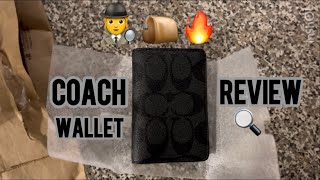 Coach Id Wallet In signature canvas review Charcoal / Black