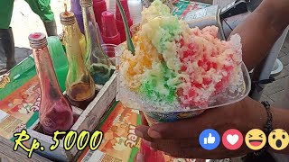 ES SERUT PELANGI MURAH DEPAN SEKOLAH Rp5000 || RAINBOW ICE CONE INDONESIA STREET FOOD 046