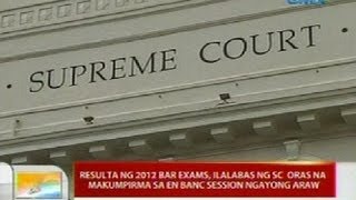 UB: Resulta ng 2012 bar exams, ilalabas ng SC oras na makumpirma sa en banc session ngayong araw