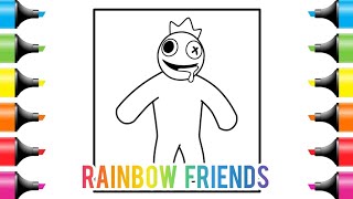 How to draw Rainbow Friends Roblox , Coloring pages , Cartoon , Blue