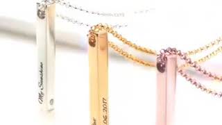 3D Engraved Name Bar Necklace