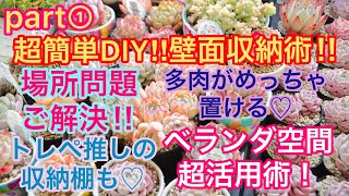 🔰超簡単DIY！part①多肉がめっちゃ置ける♡ベランダ空間超活用術‼︎置き場所問題ご解決‼︎多肉植物♡多肉屋torepe♡トレペ