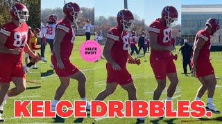 Travis Kelce pulls HILARIOUS  stunt  during Chiefs practice ahead of game vs Bills