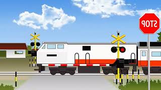 Kereta Api Kartun | Railroad Crossing Train Animation | Palang Pintu Kereta Api Indonesia