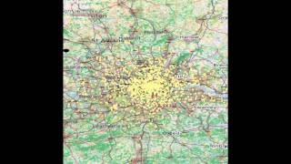 Visualising Twitter data in Processing (London)