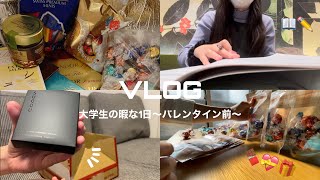 【Vlog】大学生の1日｜バレンタインの準備🍫｜SUQQU.酒ガチャ.スタバ欲に負ける｜