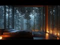 Relaxing Music for Sleep, Rainfall Sound Outside Cozy Bedroom   In the Rainforest at Night