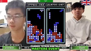 IT'S NEVER EASY!! Allenbot, DanV | Rd 1 | Classic Tetris Monthly Masters | November 2024