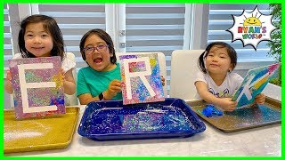 Ryan's DIY Easy Paint Art Activities for Kids with Emma and Kate!!
