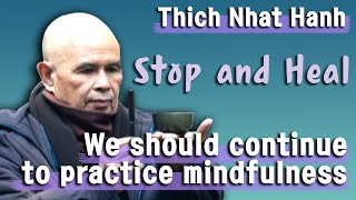 We should continue to practice mindfulness [Thich Nhat Hanh_Stop and Heal]