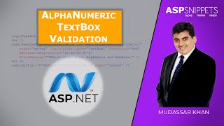 Accept only Alphanumeric (Alphabets and Numbers) in TextBox in ASP.Net