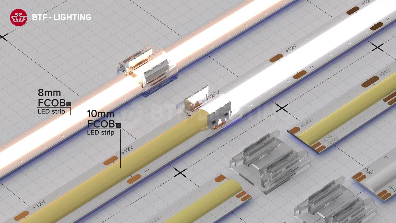 BTF-LIGHTING: COB LED Strip Light, How To Connect - YouTube