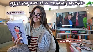 FALL READING VLOG 🍂 3 books that got me out of a reading slump, & reading journaling