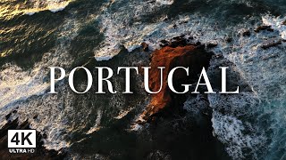 4K Drone Footage | Stunning Portuguese Cliffs at Sunset | Relaxing Music \u0026 Ocean Waves