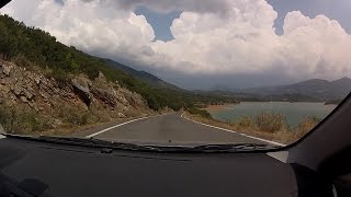 Kontovazaina to Dafni by Ladon Reservoir shoreline (narrow mountain road driving) - onboard camera