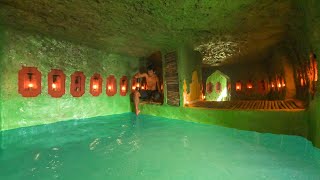 32 Day In Jungle Build Green Secret House Underground Water Slide Tunnel Swimming Pools Underground