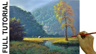 TUTORIAL: Acrylic Painting Landscape / Mountain Forest / JMLisondra
