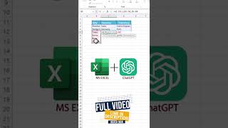 ChatGPT In Excel Shorts #2 #dataanalysis #excelfansonly #excelforbeginners #tuto TstJ4PxxAvc