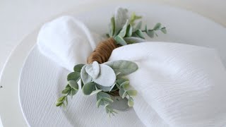 Eucalyptus and Lambs Ear Farmhouse Napkin Rings by Lawsey Decor | LawseyDecor.Etsy.com