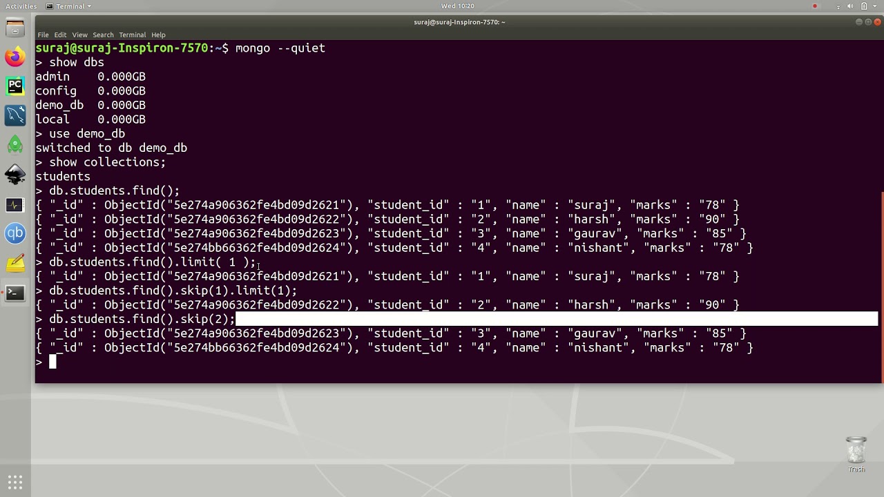 Mongodb Tutorial 12 Limit And Skip Function Youtube