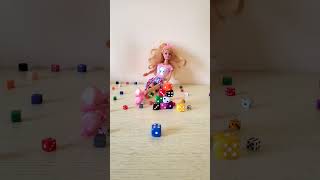 Barbie and falling pink heart dice #reverse #barbie #asmr