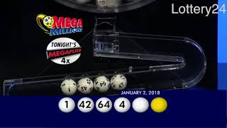 2018 01 02 Mega Millions Numbers and draw results