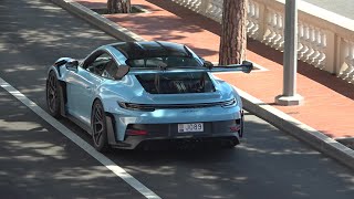 4x NEW Porsche GT3RS takeover Monaco