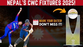 Nepal Cricket Team's Upcoming Fixtures for CWC League 2 2025